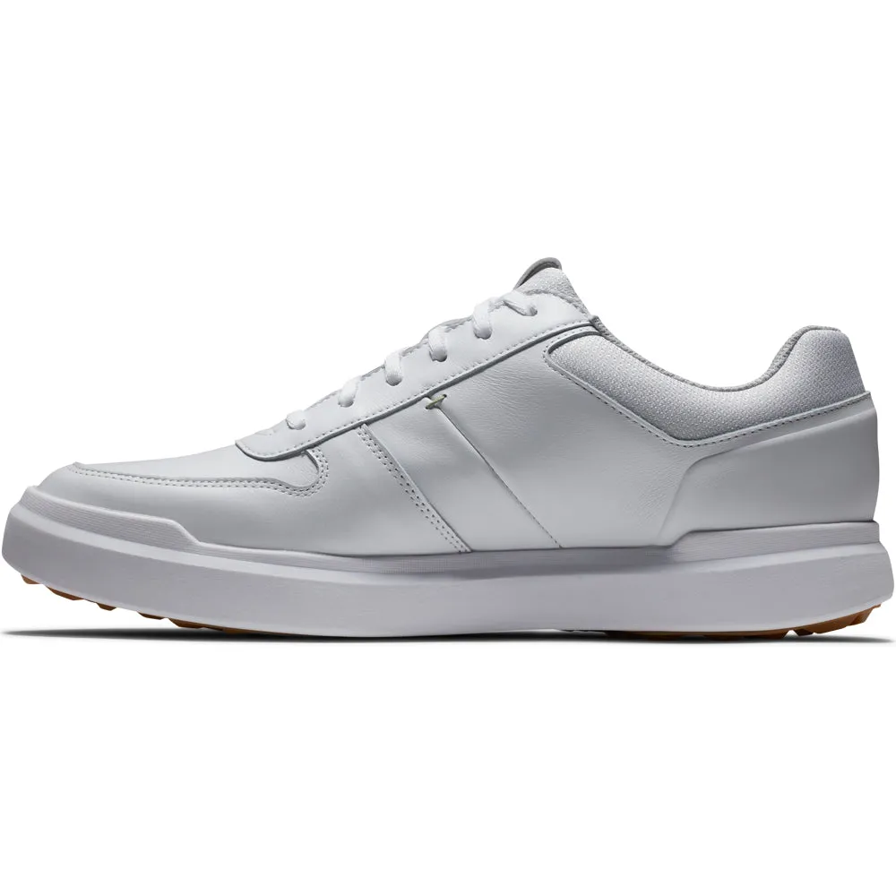 Footjoy Contour Casual Spikeless Waterproof Shoes - White/White/Grey Own the Moment