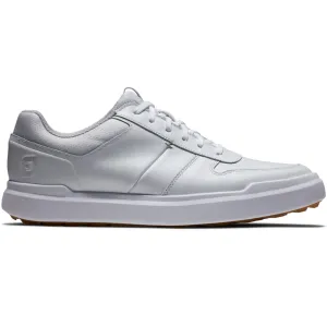 Footjoy Contour Casual Spikeless Waterproof Shoes - White/White/Grey Redefine Classic