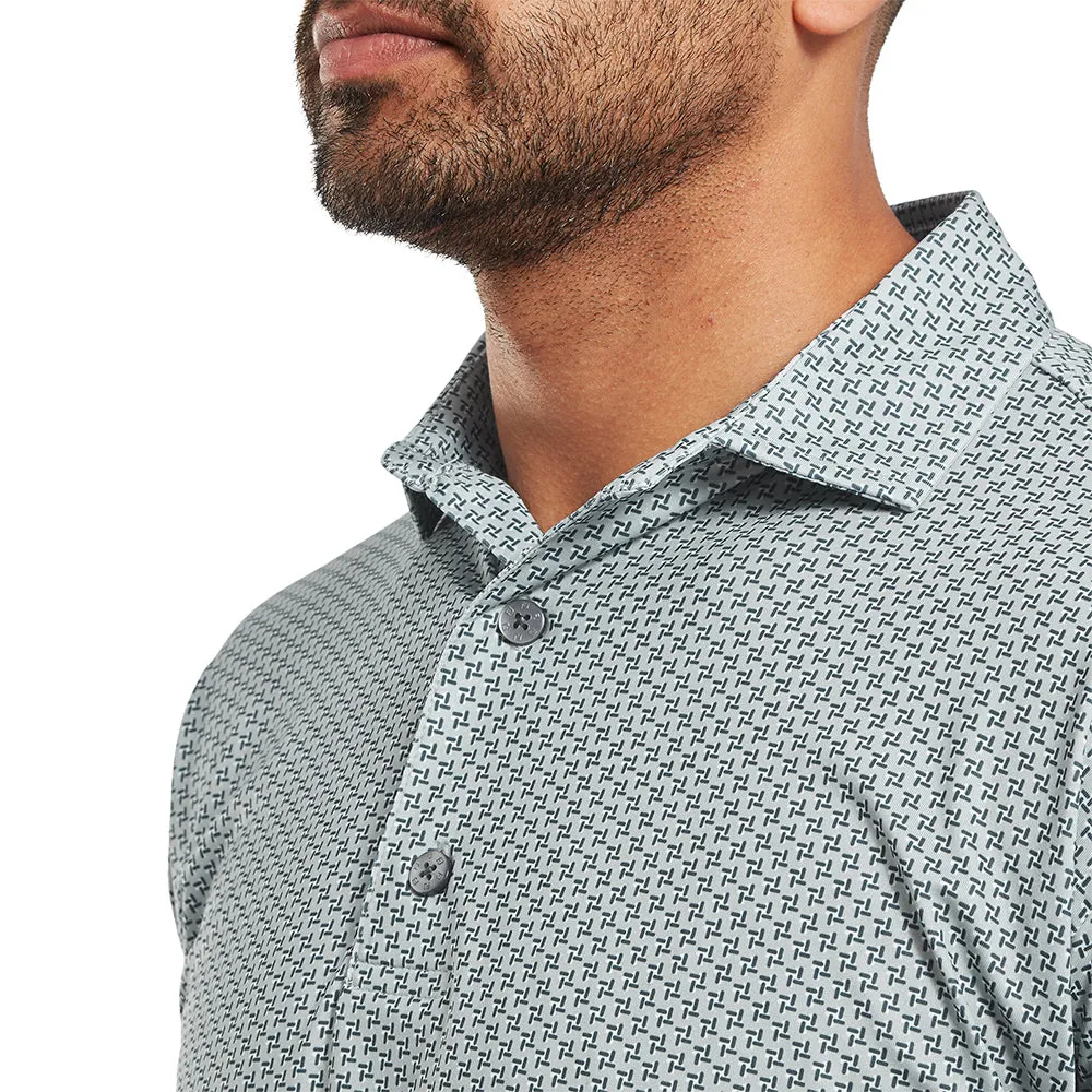Footjoy Houndstooth Geo Lisle Polo Shirt - Grey Gear Up and Go