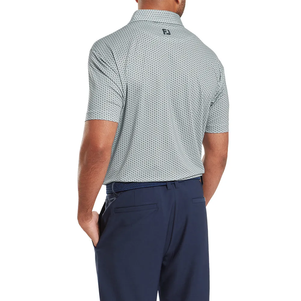 Footjoy Houndstooth Geo Lisle Polo Shirt - Grey Break Boundaries Sweetest Day Sale