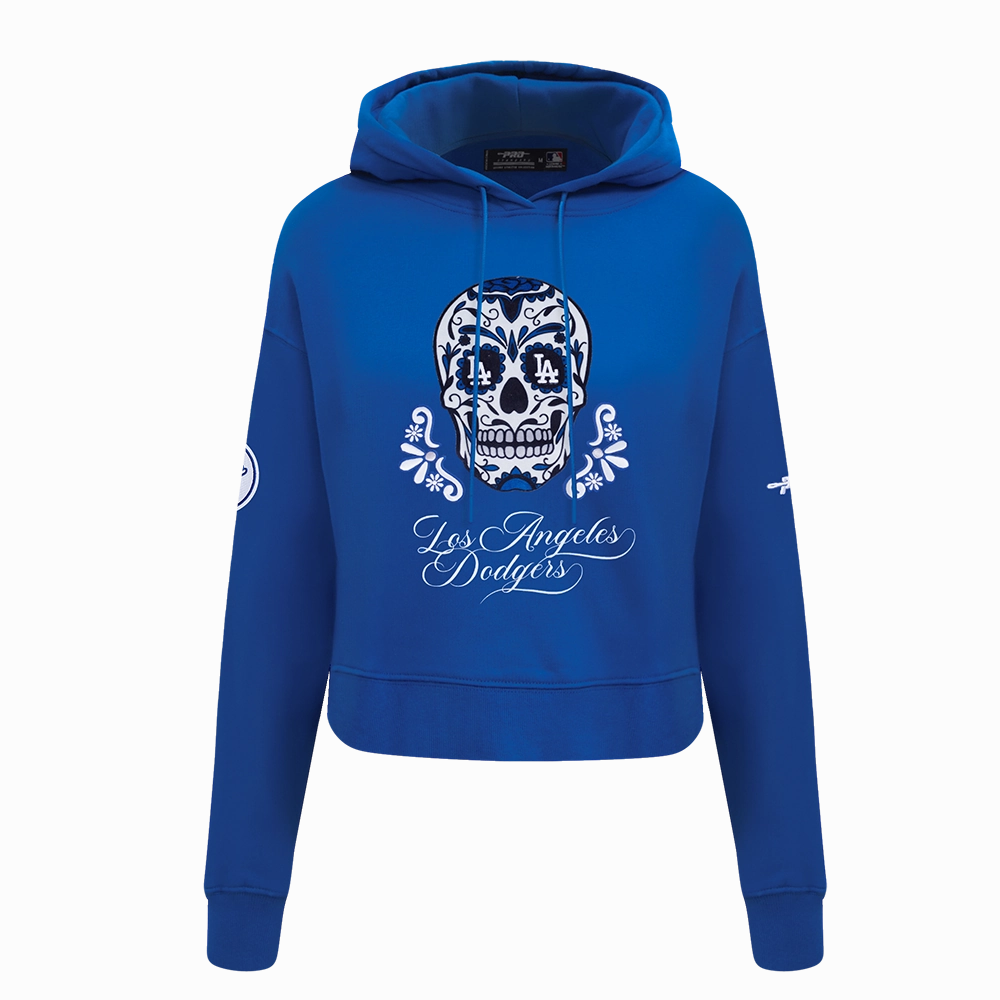 SUDADERA CON GORRO MLB LOS ANGELES DODGERS SUGAR SKULL PARA MUJER