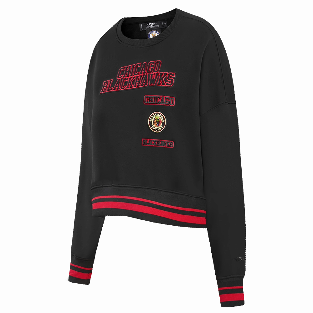 SUDADERA DE CUELLO REDONDO NHL CHICAGO BLACKHAWKS RETRO CLASSICS PARA MUJER