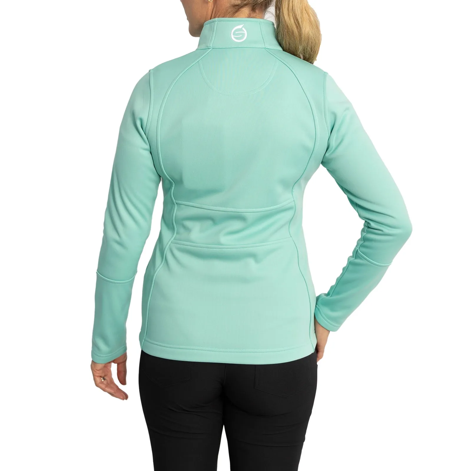 Empower Your Journey Sunderland Women'S Nira Thermal Panelled Fleece Water Repellent Golf Jacket - Mint
