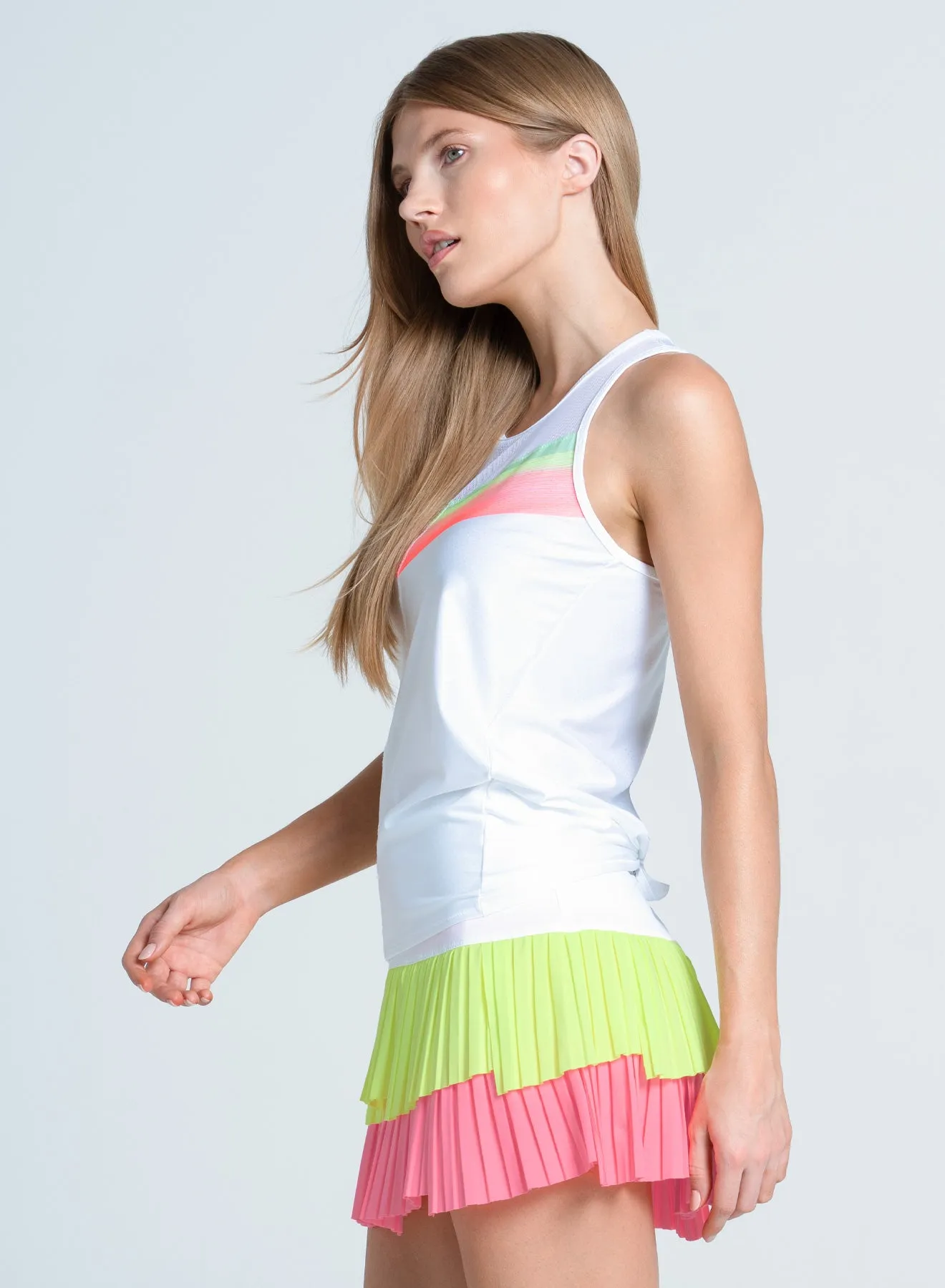 Sunset Spin Tie Back Tank Walk Loud Designed to Dominate