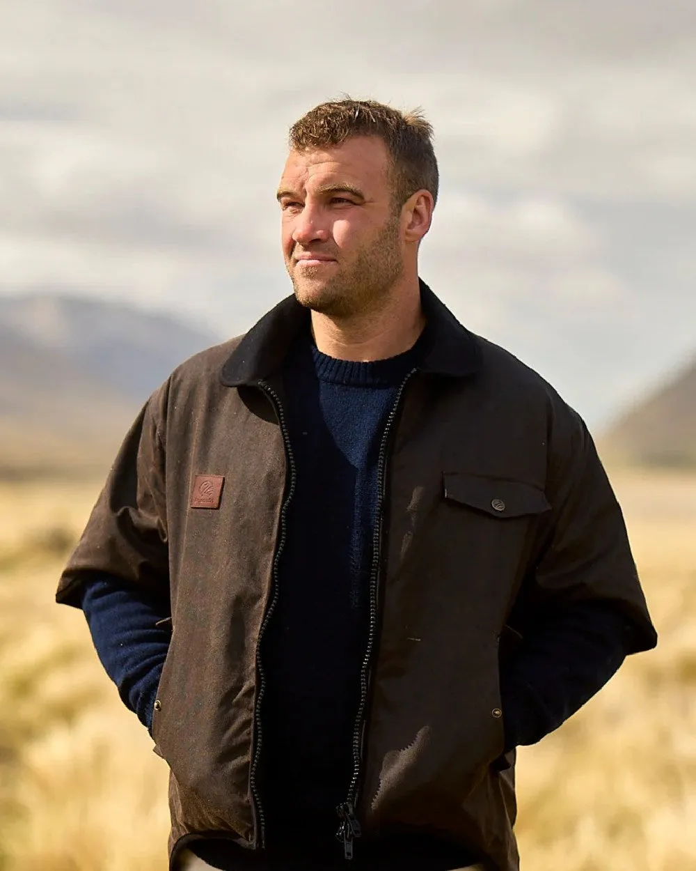 Swanndri Mens 3/4 Sleeve Oilskin Jacket Dog Walking Waterproof Jackets