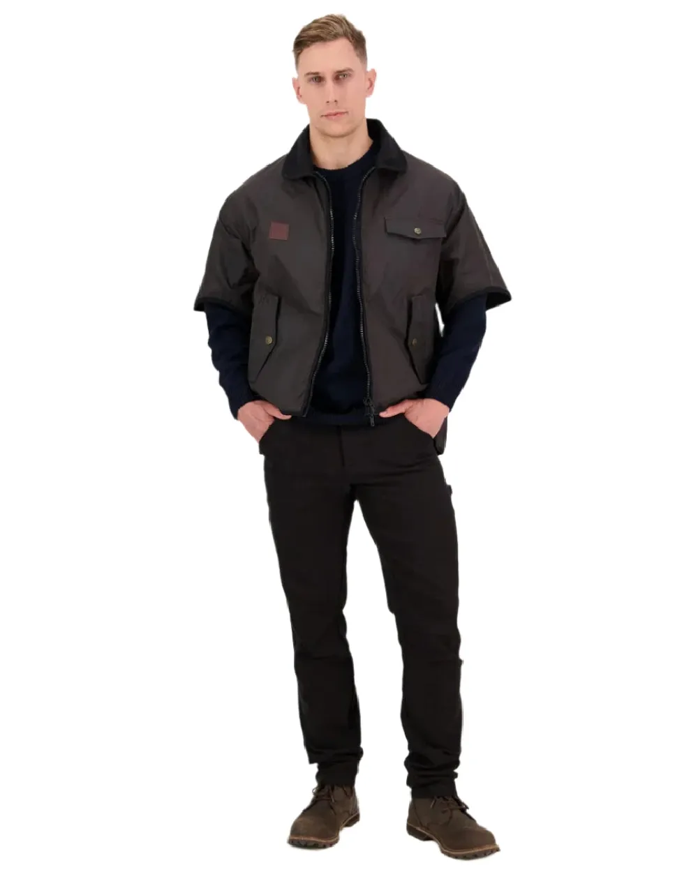 Swanndri Mens 3/4 Sleeve Oilskin Jacket Waxed Outdoor Jackets