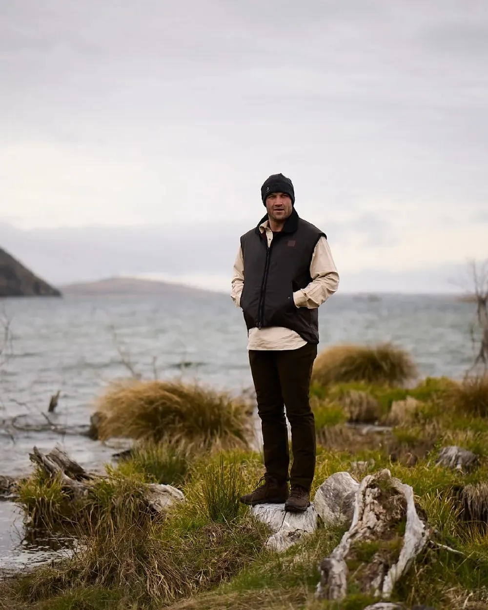 Swanndri Mens Foxton Oilskin Vest with Wool Lining Waxed Outdoor Jackets
