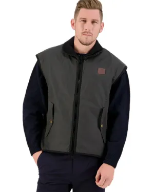 Swanndri Mens Foxton Oilskin Vest with Wool Lining Waxed Cotton Shell Jackets