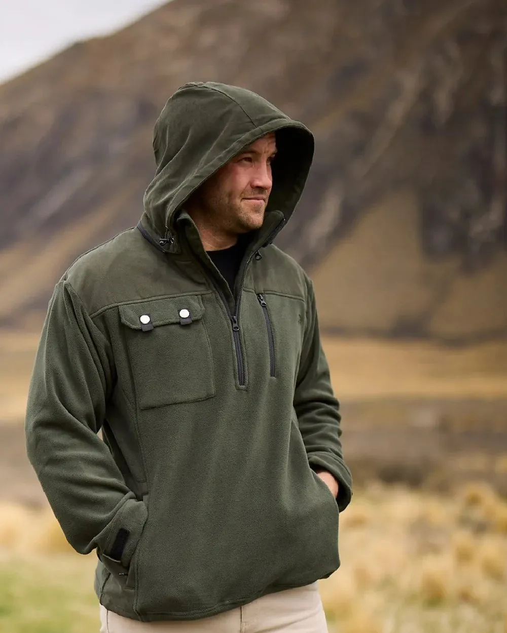 Swanndri Mens High Rock Technical Fleece Hoodie Walking Fleece Jackets