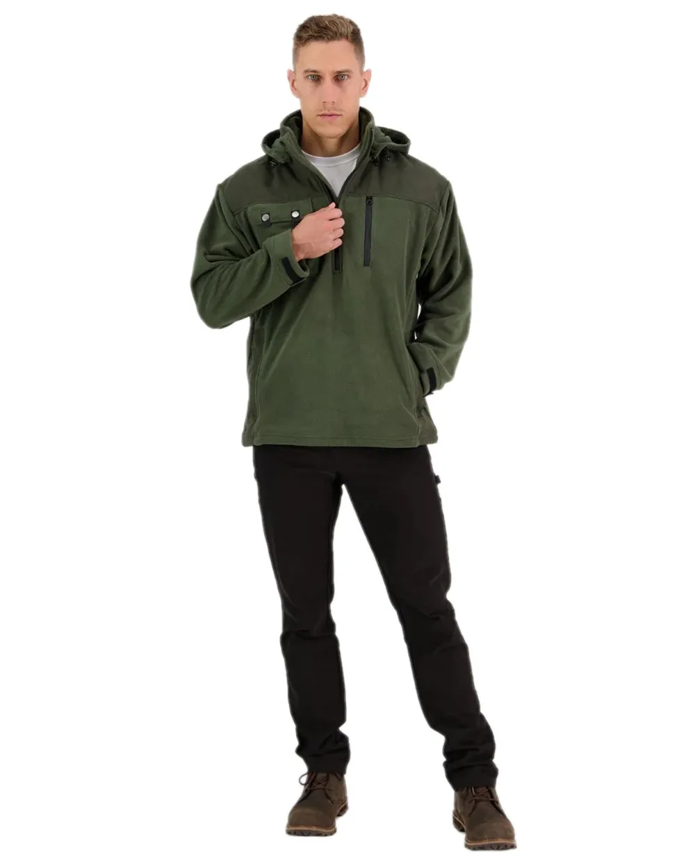 Swanndri Mens High Rock Technical Fleece Hoodie Walking Fleece Jackets