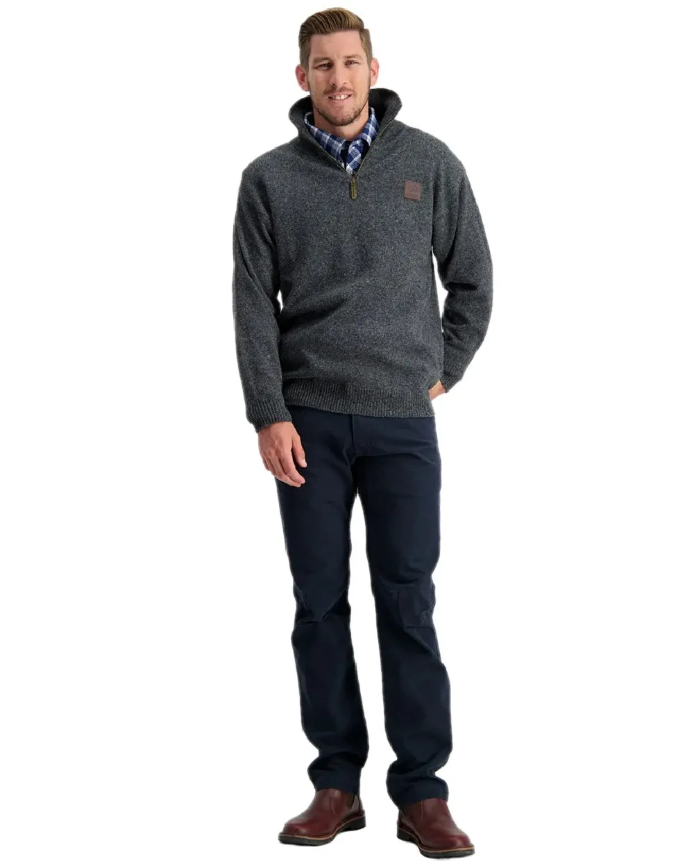 Swanndri Mens Mariner Wool Zip Neck Sweater Zip Neck Sweaters Men