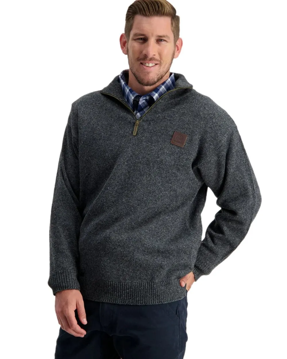Swanndri Mens Mariner Wool Zip Neck Sweater Zip Neck Sweaters Men