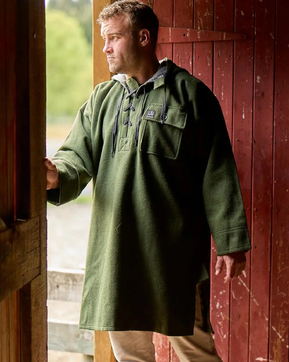 Swanndri Mens Original Wool Bushshirt With Lace Up Front Hunting Smock Jackets
