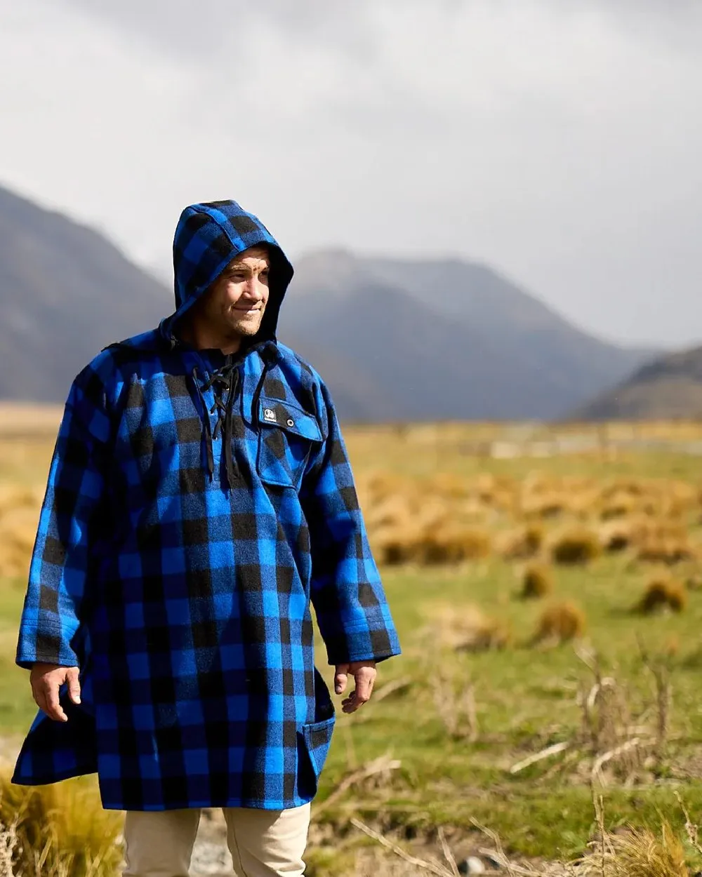 Swanndri Mens Original Wool Bushshirt With Lace Up Front Hunting Smock Jackets