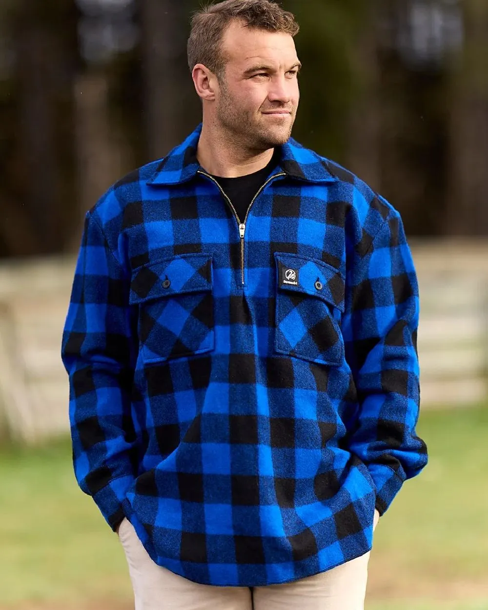 Swanndri Mens Ranger Wool Zip Front Bushshirt Bushcraft Flannel Shirts