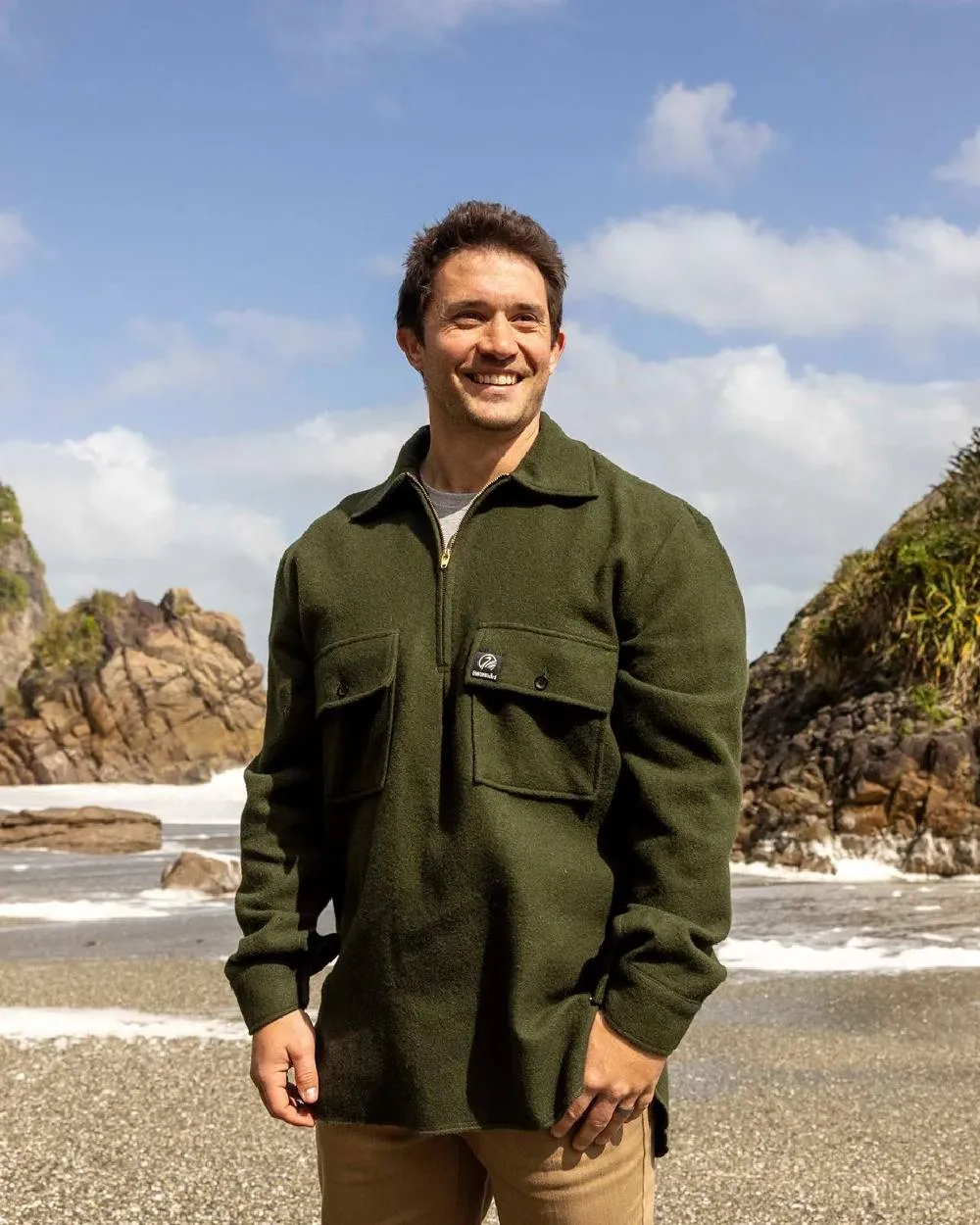 Swanndri Mens Ranger Wool Zip Front Bushshirt Bushcraft Flannel Shirts