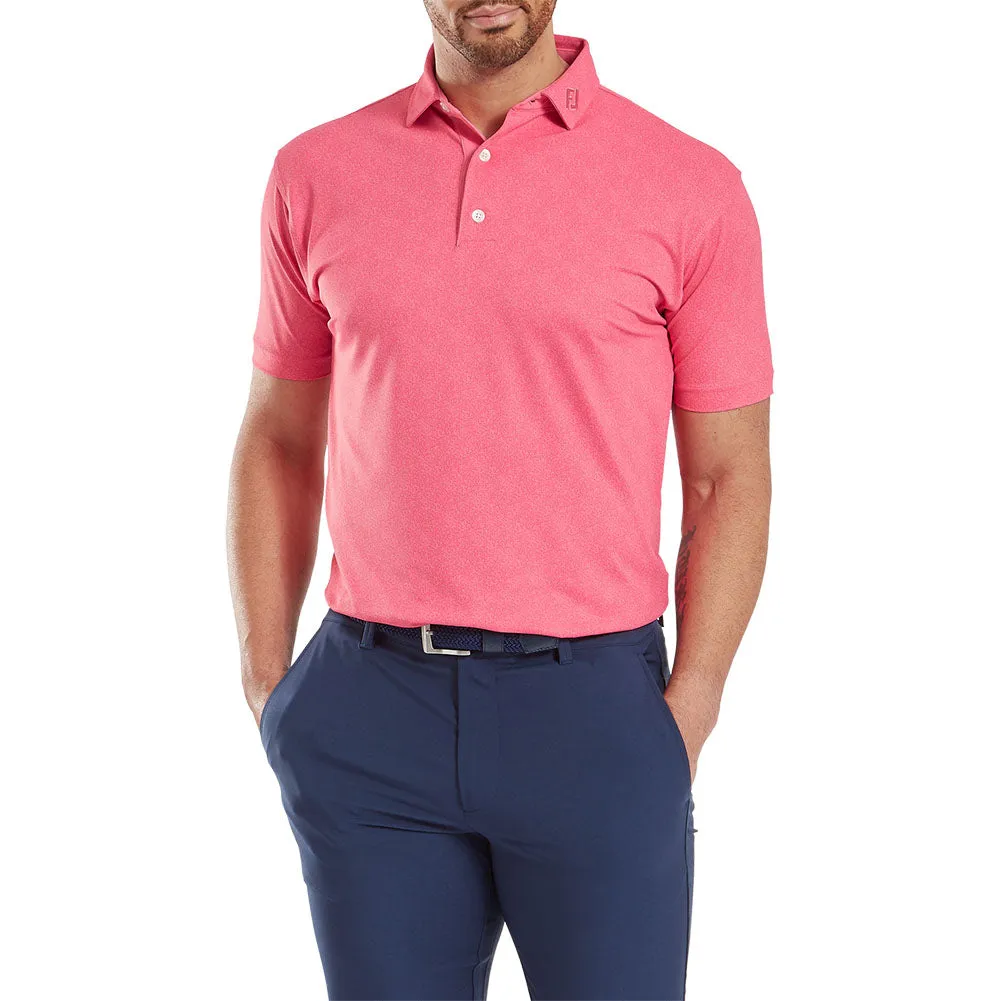 Footjoy Speckle Print Pique Polo Shirt - Pink Lemonade Born to Stand Out