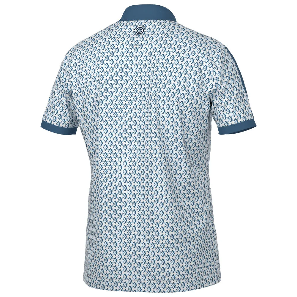 Step Out Boldly Push Beyond Limits Galvin Green Maxwell Polo Shirt - Moonlight Blue/White