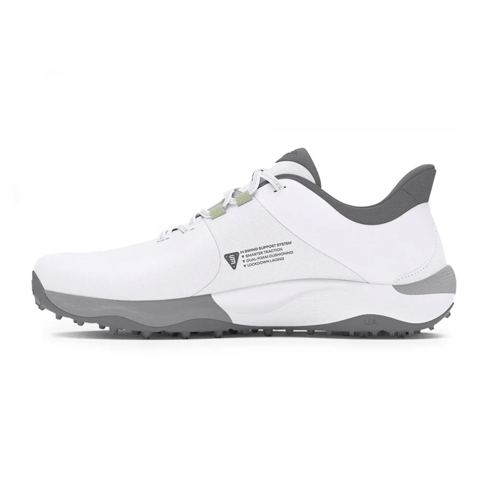 Under Armour Drive Pro Spikeless Golf Shoes - White/Metallic Gun Metal Christmas Day Sale