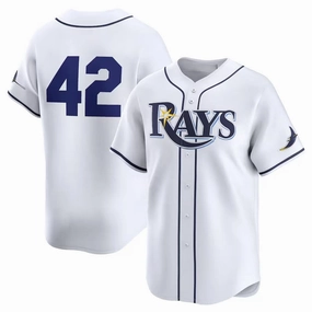 Tampa Bay Rays 2024 #42 Jackie Robinson Day Home Limited Jersey a?? White Stitches Baseball Jerseys
