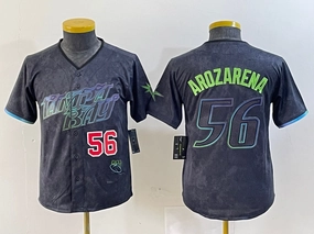Tampa Bay Rays #56 Randy Arozarena Number Charcoal 2024 City Connect Limited Stitched Baseball Jerseys