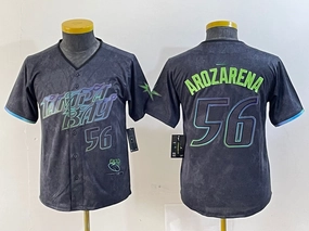 Tampa Bay Rays #56 Randy Arozarena Number Charcoal 2024 City Connect Limited Stitched Baseball Jerseys