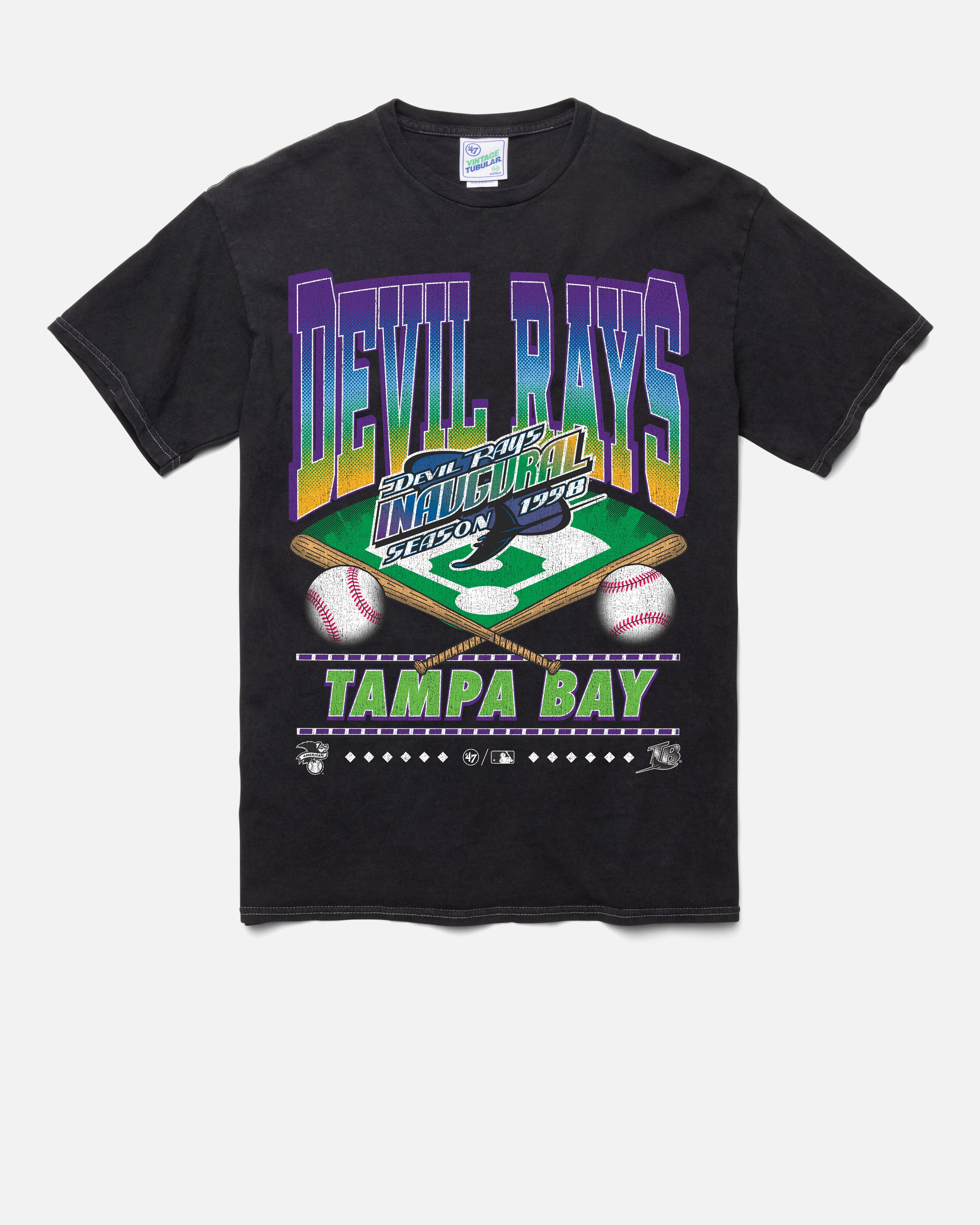 TAMPA BAY RAYS COOPERSTOWN STRAIGHT SHOT VINTAGE '47 TUBULAR TEE