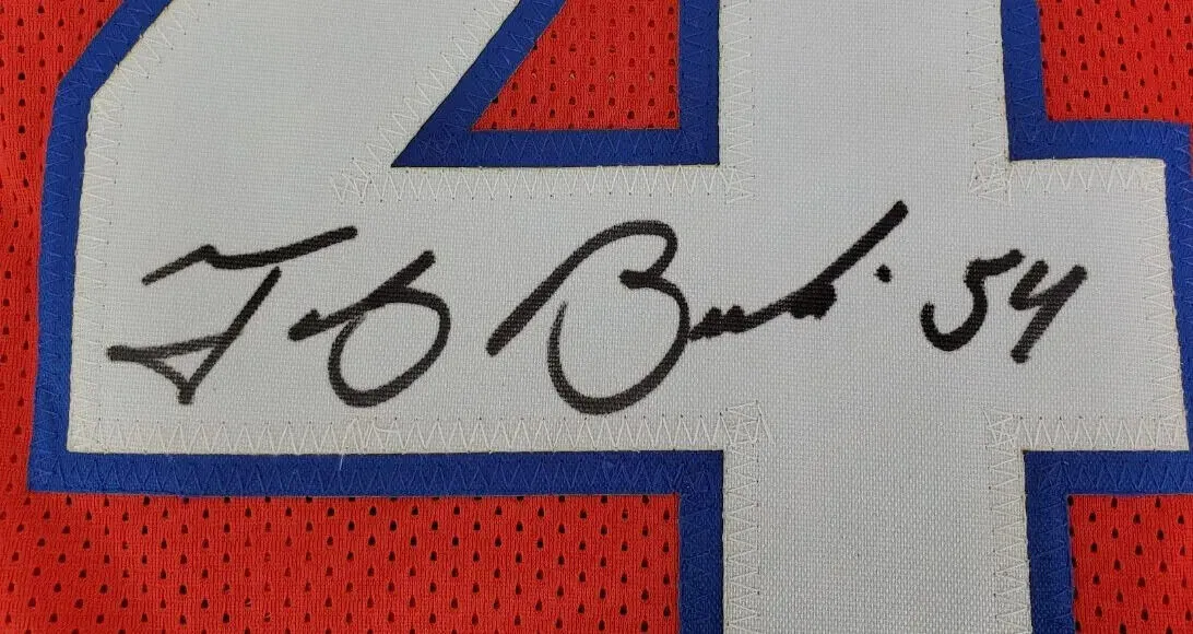 Tedy Bruschi Signed New England Patriots Jersey (Beckett) 3Super Bowl Champions