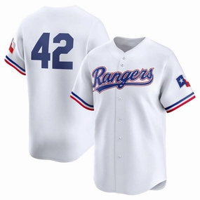 Texas Rangers 2024 #42 Jackie Robinson Day Home Limited Jersey a?? White Stitches Baseball Jerseys