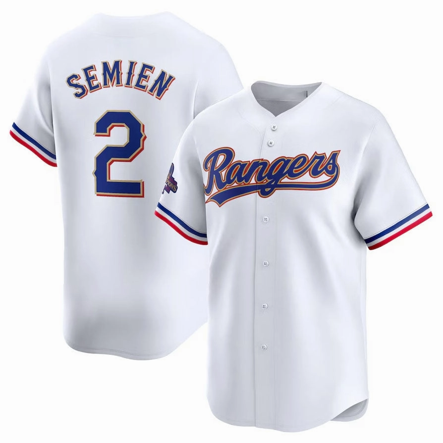 Texas Rangers #2 Marcus Semien 2024 Gold Collection Limited Player Jersey a?? White Baseball Jerseys