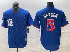 Texas Rangers #5 Corey Seager Royal Blue 2023 City Connect Stitched Baseball Jersey???
