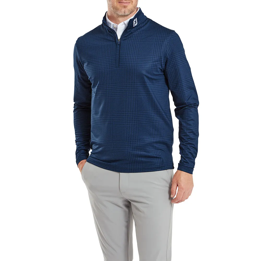 Hit Your Next Level Rule the Streets Footjoy Glen Plaid Print Chillout Pullover - Navy