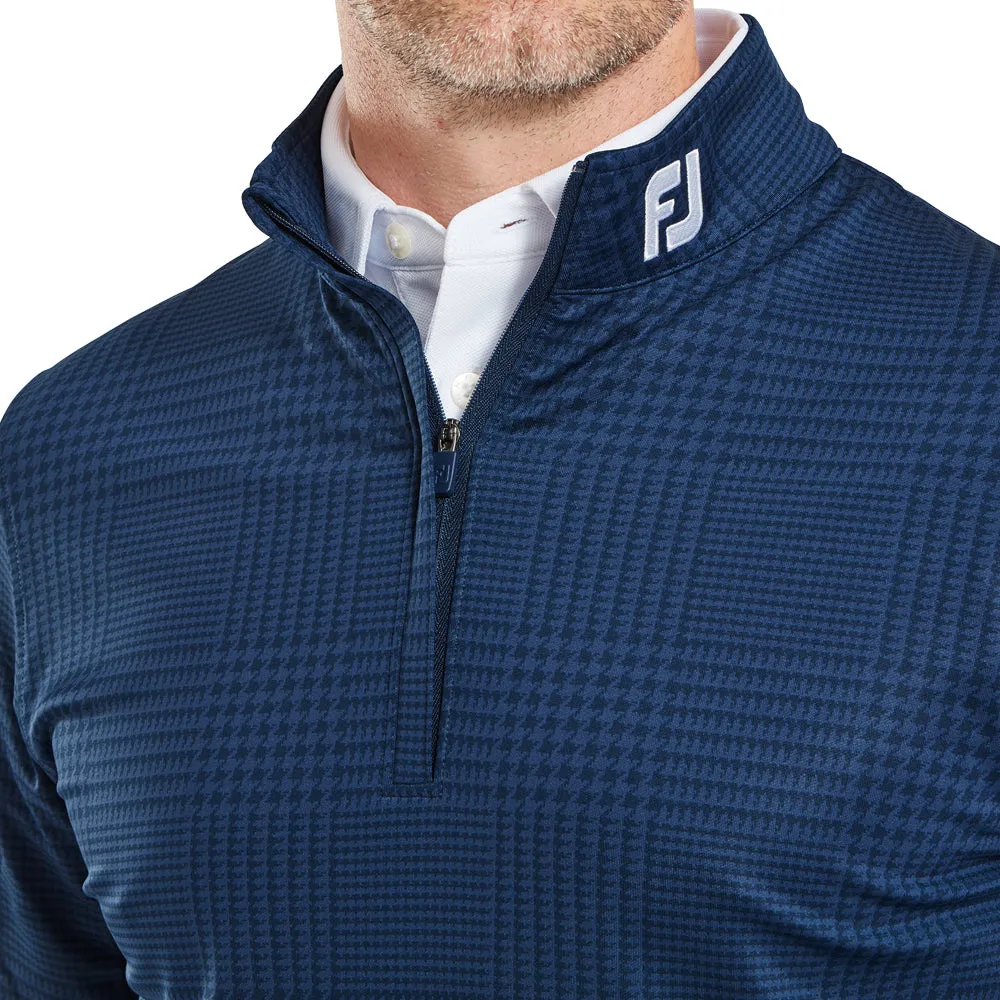 Footjoy Glen Plaid Print Chillout Pullover - Navy Walk Tall