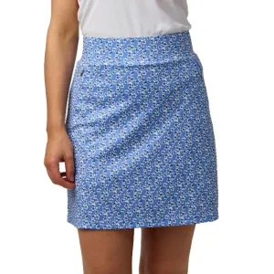 Back To School Sale Autumn Sale Glenmuir Women'S Emeli Lightweight Stretch Performance Golf Skort - Light Blue Flowers