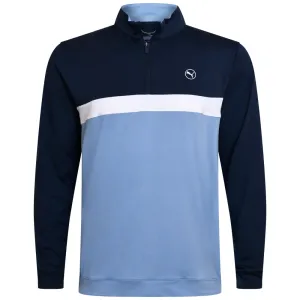Holiday Sale Puma Pure Colorblock 1/4 Zip Pullover - Deep Navy/Zen Blue