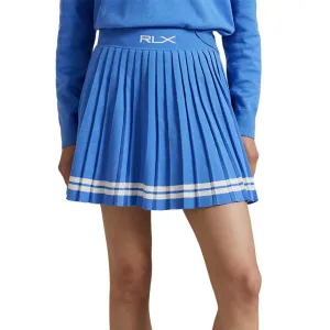 Rlx Ralph Lauren Women'S Knit Pleated Golf Skort - Summer Blue/White Cyber Monday Sale Not for the Ordinary