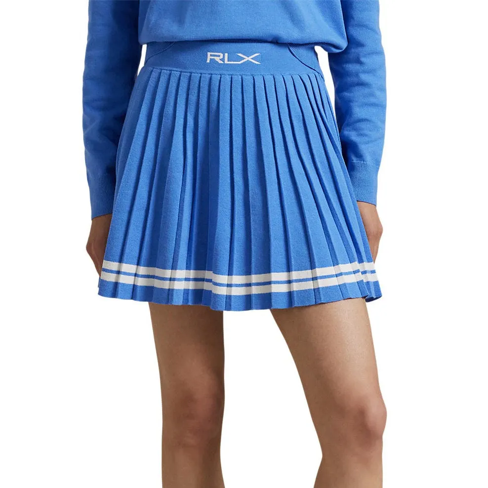 Rlx Ralph Lauren Women'S Knit Pleated Golf Skort - Summer Blue/White Cyber Monday Sale Not for the Ordinary
