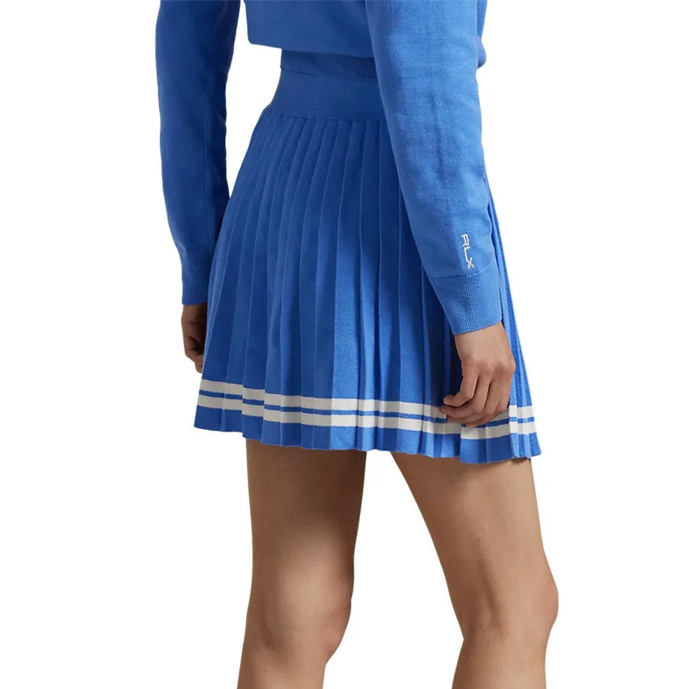 Chase What Moves You Rlx Ralph Lauren Women'S Knit Pleated Golf Skort - Summer Blue/White