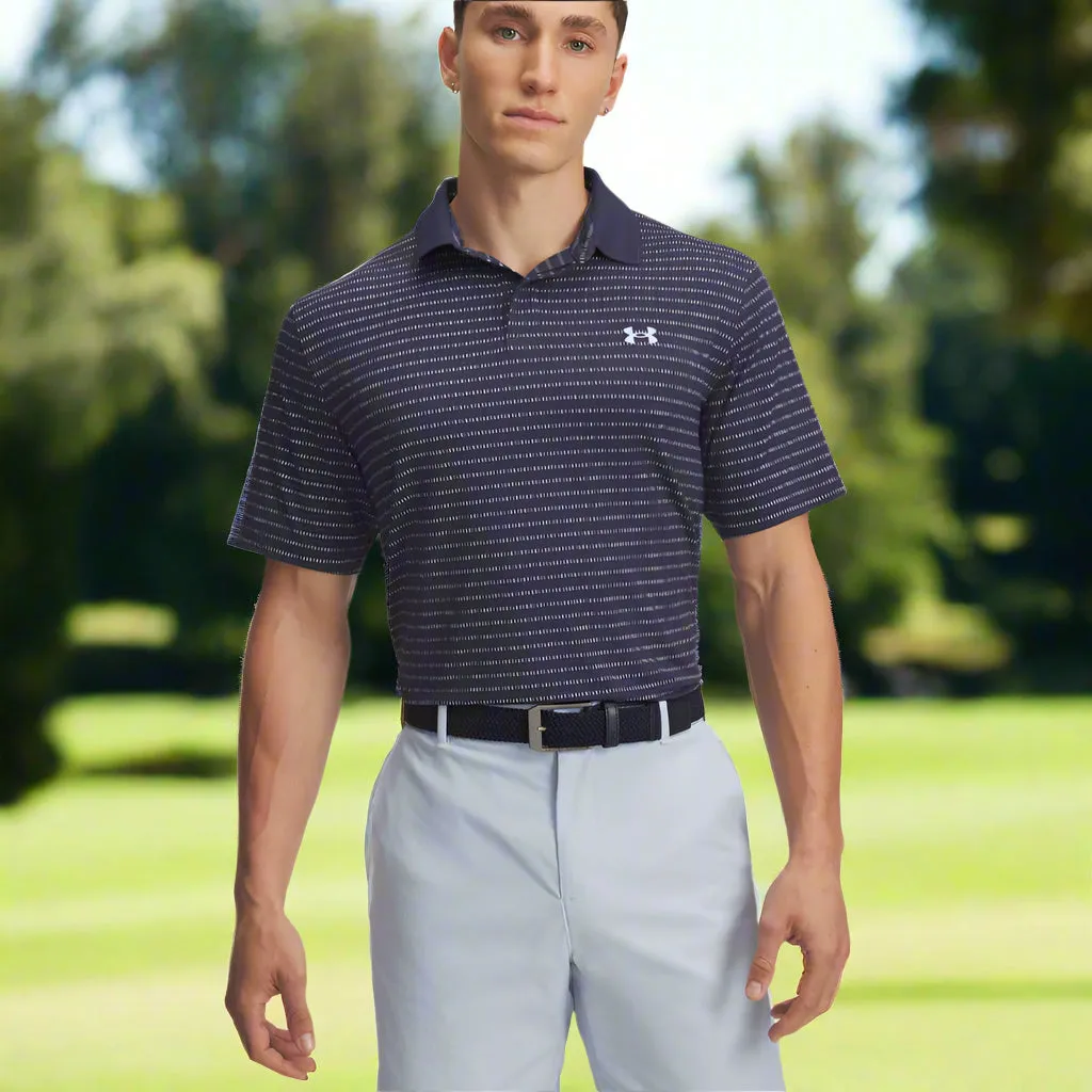 Exclusive Deal Under Armour Drive Chill Printed Polo Shirt - Midnight Navy/Washed Navy/Blue Calm