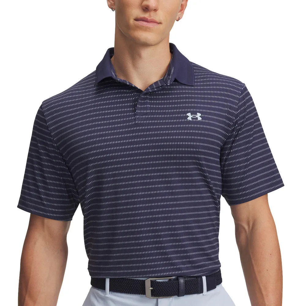 Under Armour Drive Chill Printed Polo Shirt - Midnight Navy/Washed Navy/Blue Calm Born to Stand Out Own the Moment