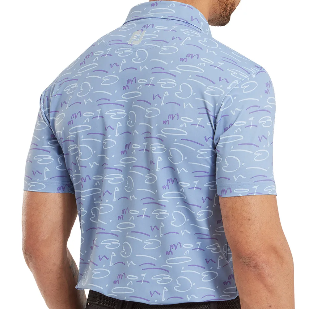 Footjoy Golf Course Doodle Print Polo Shirt - Storm Define Your Own Way Limited Time Offer