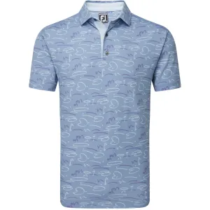 Footjoy Golf Course Doodle Print Polo Shirt - Storm Exclusive Deal