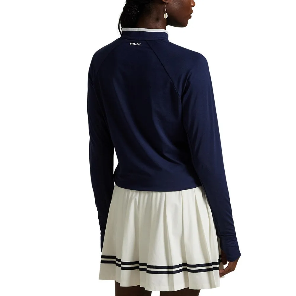Rlx Ralph Lauren Women'S Stretch Jersey Quarter-Zip Pullover - Refined Navy/White Fearlessly You Big Savings