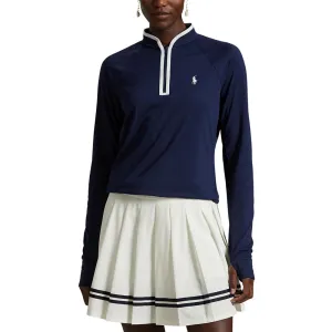 Rlx Ralph Lauren Women'S Stretch Jersey Quarter-Zip Pullover - Refined Navy/White Holiday Sale