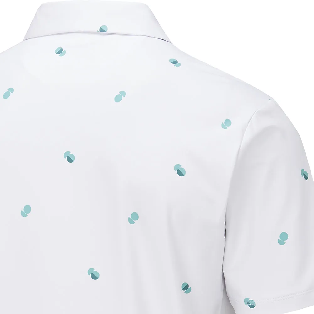 Ping Two Tone Sensorcool Polo Shirt - White/Aquarius Game-Changer Footwear Easter Sale