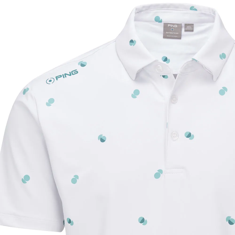 Ping Two Tone Sensorcool Polo Shirt - White/Aquarius Sweetest Day Sale Spring Sale