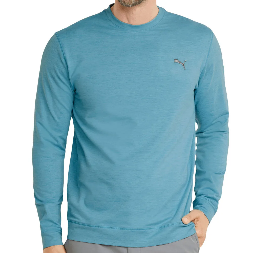 No Limits, Just Style Fearlessly You Puma Cloudspun Crewneck Sweater - Dusty Aqua Heather