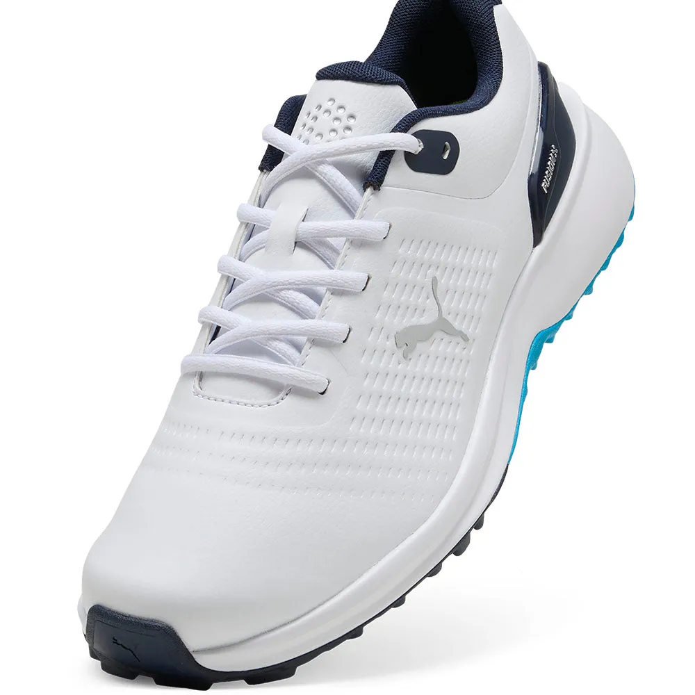 Puma Fusion Plus Spikeless Waterproof Shoes - White/Speed Blue/Deep Navy All Saints' Day Sale