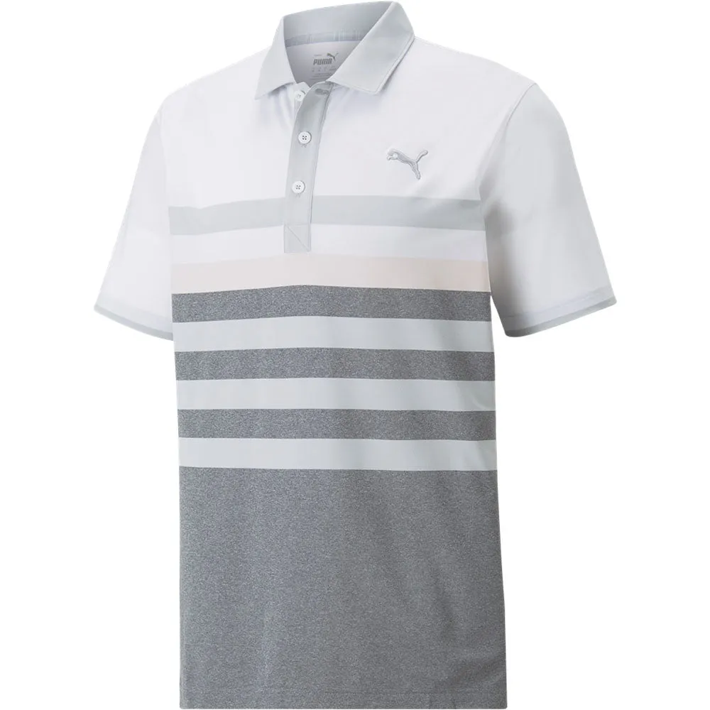Puma Mattr One Way Polo Shirt - Bright White/Chalk Pink Confidence Starts Here