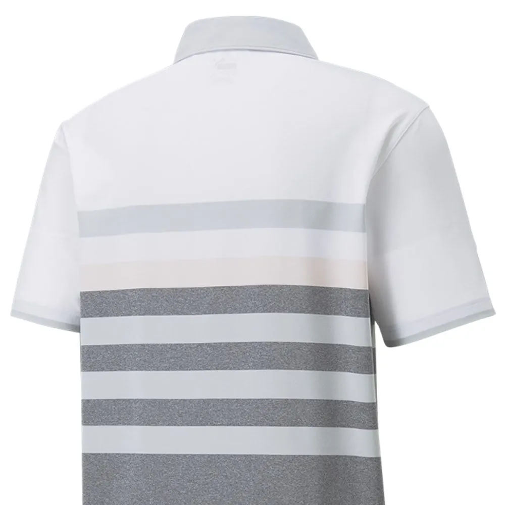 Puma Mattr One Way Polo Shirt - Bright White/Chalk Pink Walk Loud Halloween Sale